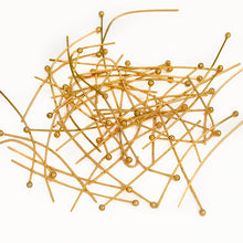 Cargar imagen en el visor de la galería, Barra Alfiler punta redonda Dorada de Acero Inoxidable (50 Piezas)
