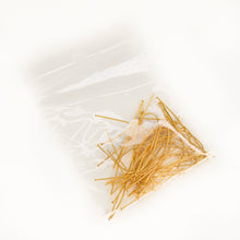 Cargar imagen en el visor de la galería, Barra Alfiler punta plana Dorada de Acero Inoxidable (50 Piezas)
