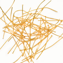 Cargar imagen en el visor de la galería, Barra Alfiler punta plana Dorada de Acero Inoxidable (50 Piezas)
